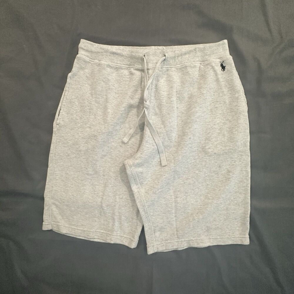 Polo Ralph Lauren Sweat Shorts Mens L Waffle Knit Drawstring Lounge Sleep
